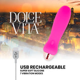 DOLCE VITA - AUFLADBARER VIBRATOR FÜNF ROSA 7 GESCHWINDIGKEITEN - Vanelion Paradise