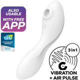 SATISFYER - CURVY TRINITY 5 AIR PULSE STIMULATOR & VIBRATOR APP WEISS - Vanelion Paradise