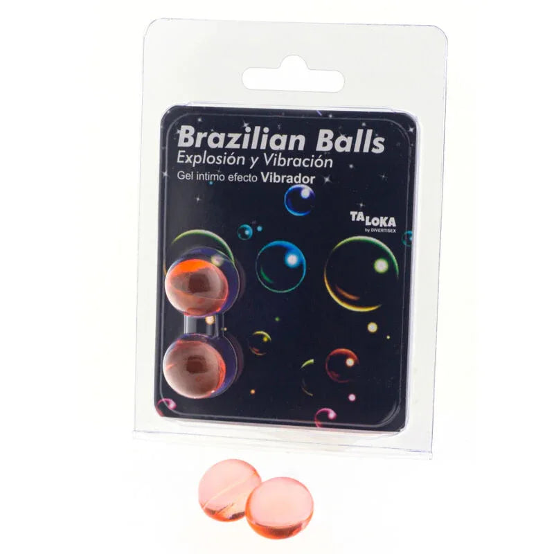 TALOKA - 2 BRASILIANISCHE BLLE MIT VIBRATIONSEFFEKT, AUFREGENDES GEL - Vanelion Paradise