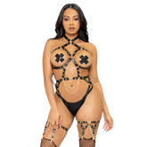 LEG AVENUE - KINK - HERZRINGGESCHIRR TEDDY SCHWARZ - Vanelion Paradise