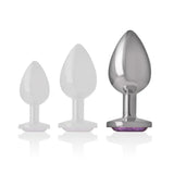 INTENSE – Analplug aus Aluminium mit violettem Kristall (L, 9 cm) - Vanelion Paradise