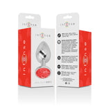 INTENSE - ANALSTECKER AUS ALUMINIUMMETALL MIT ROTEM KRISTALL, GRÖSSE S - Vanelion Paradise