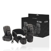 FETISH SUBMISSIVE Master-Position Set – veganes Leder & 4 Neopren-Fesseln - Vanelion Paradise