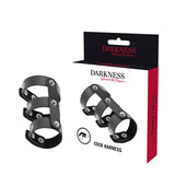 Doppel-Penis- & Hodenring verstellbar – Darkness Cock Harness Lederoptik - Vanelion Paradise