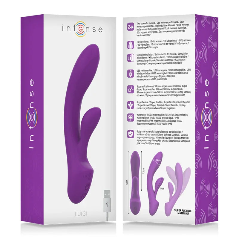 INTENSE - LUIGI RABBIT VIBRATOR FLÜSSIGES SILIKON LILA - Vanelion Paradise