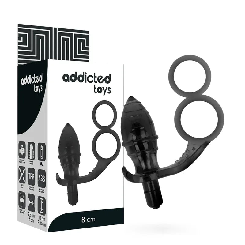 Addicted Toys Analplug mit Doppelring – 3-in-1 Stimulation & längere Erektion - Vanelion Paradise
