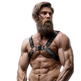 Herren Leder Harness Bulldog – veganes Brustgeschirr - Vanelion Paradise