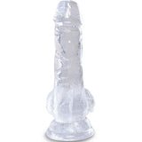 KING COCK - CLEAR REALISTISCHER PENIS MIT EIEREN 10.1 CM TRANSPARENT - Vanelion Paradise