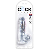 KING COCK - CLEAR REALISTISCHER PENIS MIT EIEREN 10.1 CM TRANSPARENT - Vanelion Paradise
