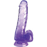 KING COCK - CLEAR REALISTISCHER PENIS MIT KUGELN 13.5 CM LILA - Vanelion Paradise