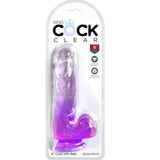 KING COCK - CLEAR REALISTISCHER PENIS MIT KUGELN 13.5 CM LILA - Vanelion Paradise