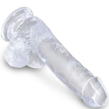 KING COCK - CLEAR REALISTISCHER PENIS MIT EIEREN 13.5 CM TRANSPARENT - Vanelion Paradise