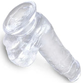 KING COCK - CLEAR REALISTISCHER PENIS MIT EIEREN 13.5 CM TRANSPARENT - Vanelion Paradise