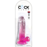 KING COCK - CLEAR REALISTISCHER PENIS MIT KUGELN 15.2 CM ROSA - Vanelion Paradise