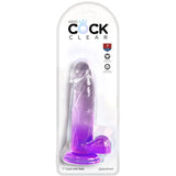 KING COCK - CLEAR REALISTISCHER PENIS MIT KUGELN 15.2 CM LILA - Vanelion Paradise