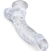 KING COCK - CLEAR REALISTISCH GEBOGENER PENIS MIT 16.5 CM TRANSPARENTEN EIEREN - Vanelion Paradise