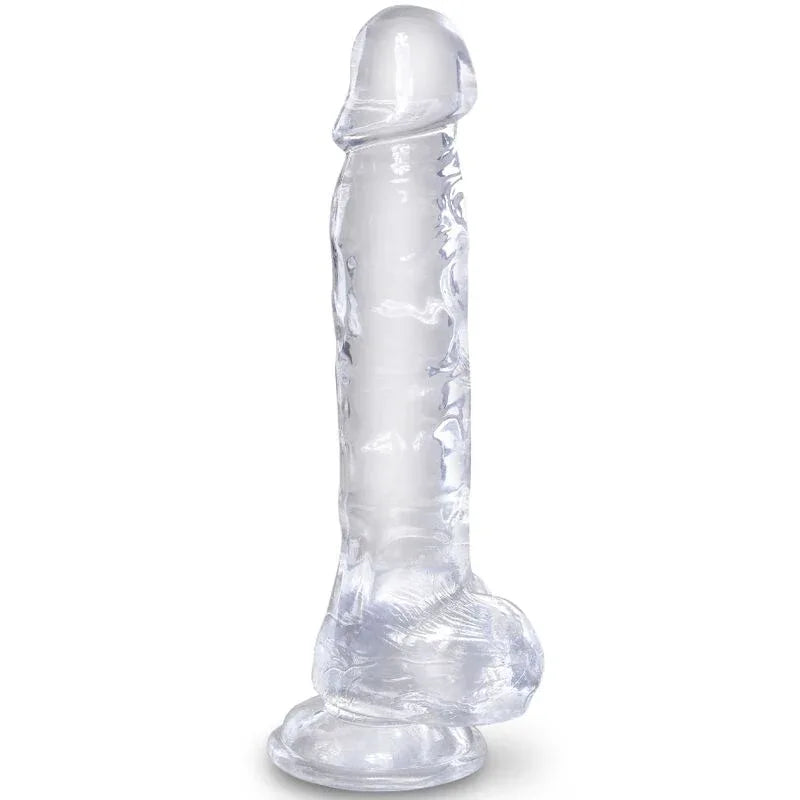 KING COCK - CLEAR REALISTISCHER PENIS MIT EIEREN 16.5 CM TRANSPARENT - Vanelion Paradise