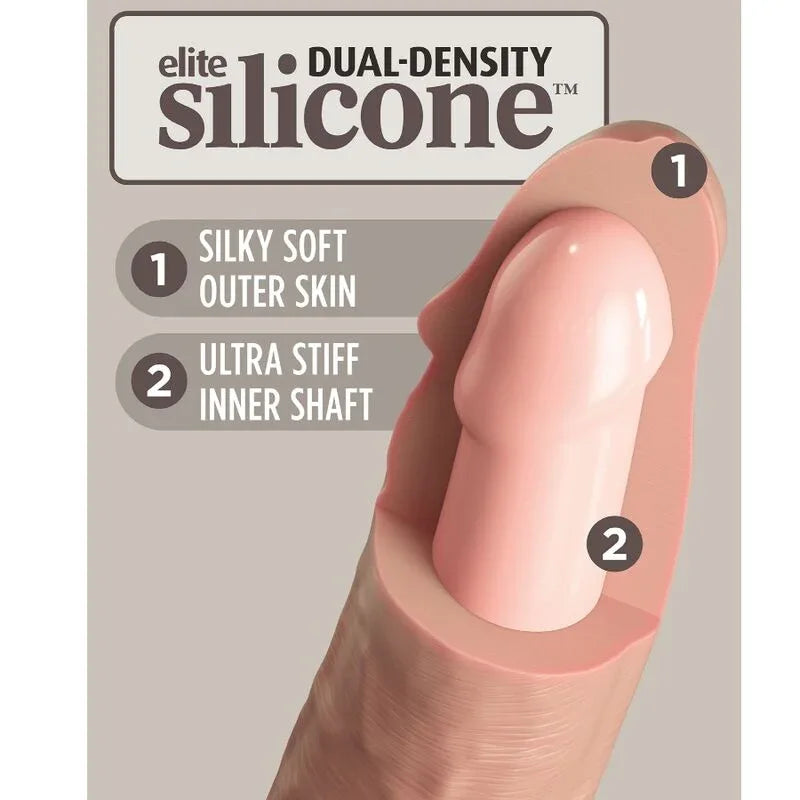 KING COCK - ELITE REALISTISCHER DILDO VIBRATOR & SILIKON FERNBEDIENUNG 17.8 CM - Vanelion Paradise