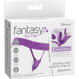FANTASY FOR HER - G-SPOT-SCHMETTERLINGSGESCHIRR MIT VIBRATOR, WIEDERAUFLADBAR UND VIOLETTER FERNBEDIENUNG - Vanelion Paradise