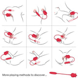 ARMONY - ROSA STIMULATOR & VIBRATOR COLA RED - Vanelion Paradise