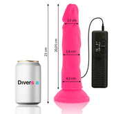 DIVERSIA - FLEXIBLER DILDO MIT VIBRATION ROSA 23 CM -O- 4.3 CM - Vanelion Paradise