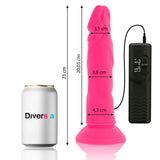 DIVERSIA - FLEXIBLER DILDO MIT VIBRATION ROSA 23 CM -O- 4.3 CM - Vanelion Paradise