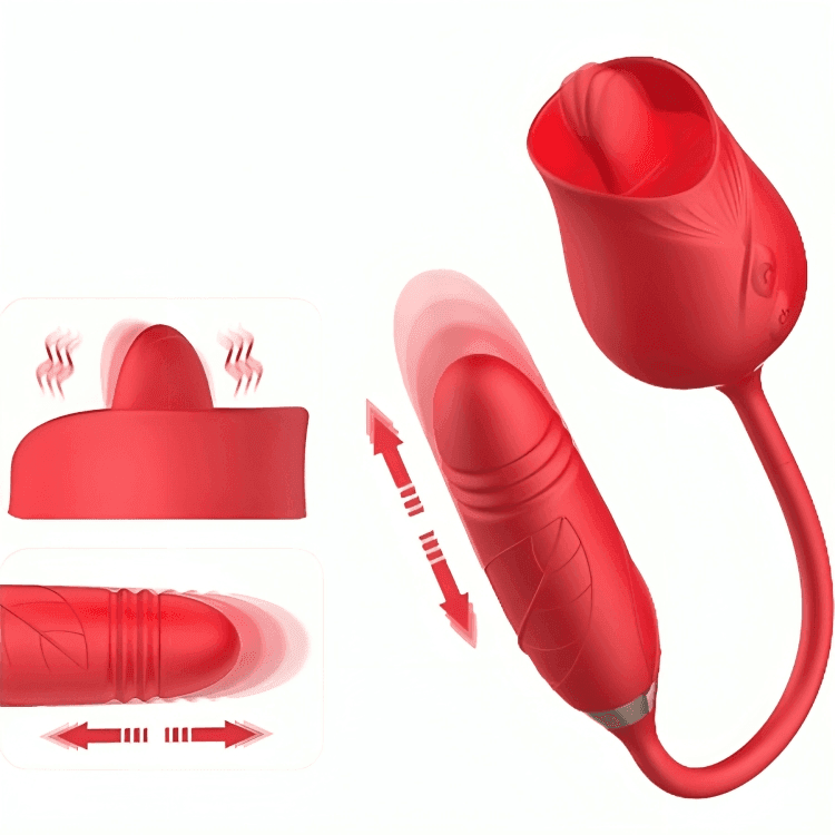 ARMONY - DELIGHT BLUMENVIBRATOR & STOßUNG MIT ROTER ZUNGE - Vanelion Paradise
