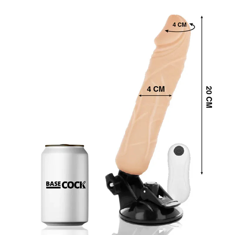 BASECOCK - REALISTISCHER NATÜRLICHER FERNBEDIENUNGSVIBRATOR 20 CM -O- 4 CM - Vanelion Paradise