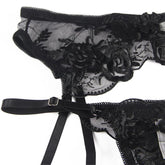 SUBBLIME Dessous-Set 3-teilig: BH, Tanga & Strumpfband S/M - Vanelion Paradise