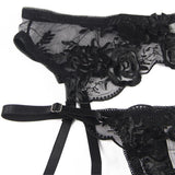 SUBBLIME Dessous-Set 3-teilig: BH, Tanga & Strumpfband S/M - Vanelion Paradise