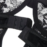 SUBBLIME - TEDDY MIT STRUMPFBAND MIT SPITZENDETAIL UND STREIFEN SCHWARZ S/M - Vanelion Paradise