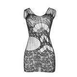 SUBBLIME - 951771 LANGER KLEID MIT OFFENEM RÜCKEN MIT NETZ SCHWARZ EINE GRÖSSE - Vanelion Paradise