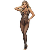 SUBBLIME - 951788 LANGER NETZ-BODYSTOCKING MIT RIEMEN AUF BRUST UND RÜCKEN SCHWARZ EINE GRÖSSE - Vanelion Paradise
