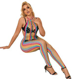 SUBBLIME - 952358 RAINBOW MESH NECKHOLDER-BODYSTOCKING XS/M - Vanelion Paradise