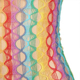 SUBBLIME - 952365 RAINBOW NETZ-KLEID MIT FREIEN SCHULTERN EINE GRÖSSE - Vanelion Paradise