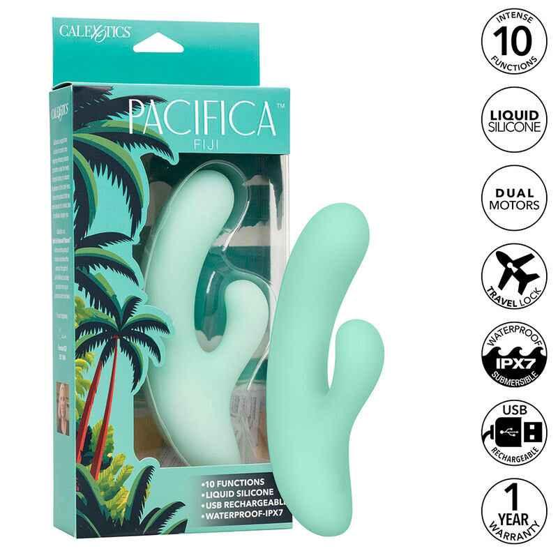 CALEXOTICS - PACIFICA FIJI VIBRATOR & ESTIMULATOR G-PUNKT 10 VIBRATIONEN AQUA - Vanelion Paradise