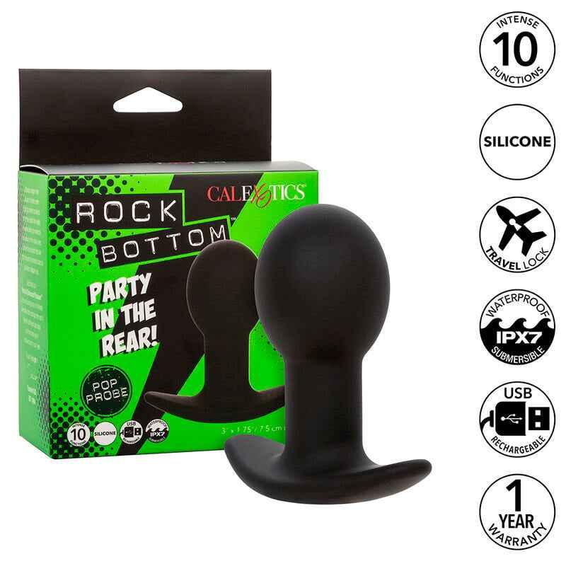 CALEXOTICS - ROCK BOTTOM ANAL PLUG 10 VIBRATIONEN SILIKON SCHWARZ - Vanelion Paradise