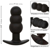 CALEXOTICS - ROCK BOTTOM ANAL PLUG MIT PERLEN 10 VIBRATIONEN SILIKON SCHWARZ - Vanelion Paradise
