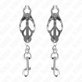 KINK - JAPANISCHE KLEEBLATT-NIPPELKLAMMERN MIT HAKEN SILBER - Vanelion Paradise