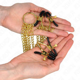 KINK - 4 Nippel- und Kitzlerklammern, verstellbar, Gold - Vanelion Paradise