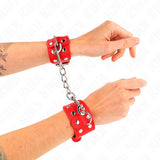 KINK - ARMBÄNDER MIT DOPPELTER REIHE VERSTELLBARER NIETEN ROT - Vanelion Paradise
