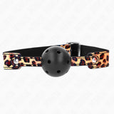 KINK - LEOPARD ATMUNGSAKTIVER BALL 4,5 CM GAG 65 x 2,5 CM - Vanelion Paradise