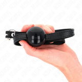 KINK - SCHWARZER EINZELNER FESTER BALL 4 CM GAG 65 x 1,5 CM - Vanelion Paradise