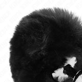 KINK - EDELSTAHL-PLUG 7 x 3 CM MIT SCHWARZEM KANINCHENSCHWANZ AUS KUNSTFELL 8 CM - Vanelion Paradise