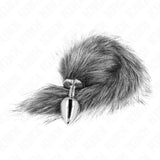 KINK - ANAL PLUG GRÖSSE M 8 X 3,5 CM MIT KUNSTSTOFFSCHWANZ 40 CM GRAU - Vanelion Paradise