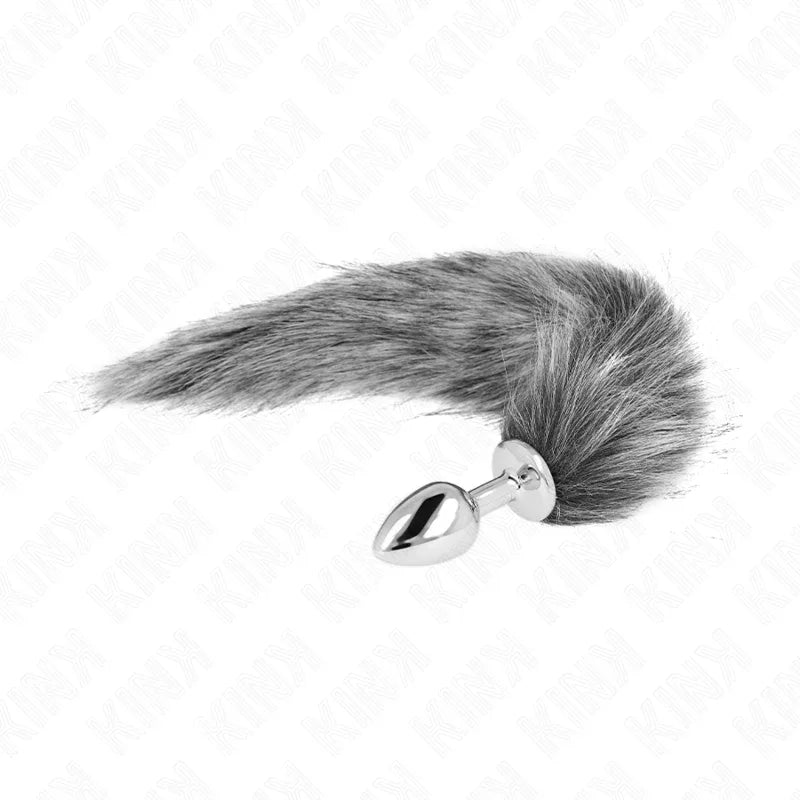 KINK - ANAL PLUG GRÖSSE S 7 X 3 CM MIT KUNSTSTOFFSCHWANZ 40 CM GRAU - Vanelion Paradise