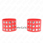 KINK - HANDGELENKFESSELN MIT DRUCKVERSCHLUSS ROT VERSTELLBAR 19-24 CM X 5,5 CM - Vanelion Paradise