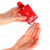 KINK - GLÄNZENDE HANDMANSCHETTEN ROT VERSTELLBAR 23-33 CM - Vanelion Paradise