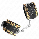 KINK - LEOPARD HANDGELENKFESSEL AUS ECHTLEDER, VERSTELLBAR 18-29 CM X 5,5 CM - Vanelion Paradise