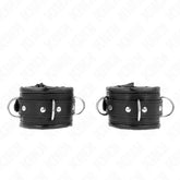 KINK - SCHWERE HANDGELENKSFESSELN MIT SCHWARZEM PELZFUTTER, VERSTELLBAR 20-30 CM X 6 CM - Vanelion Paradise